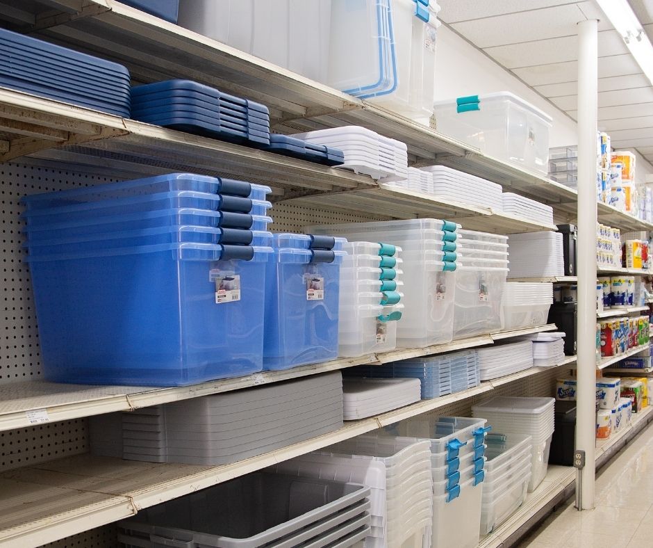 Organized garage storage bins